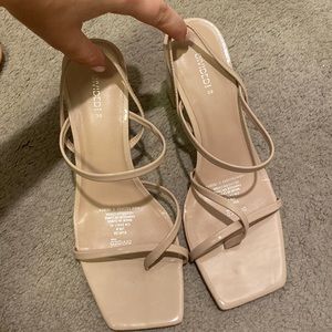 Nude strappy mules